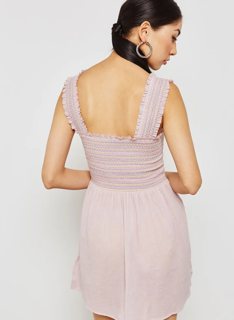 TOPSHOP Shirred Skater Dress
