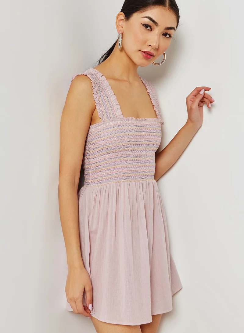 TOPSHOP Shirred Skater Dress