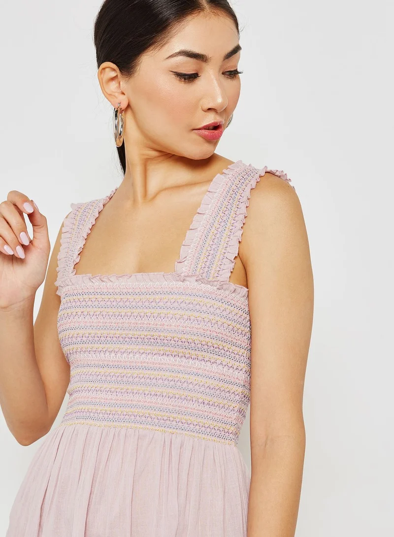TOPSHOP Shirred Skater Dress