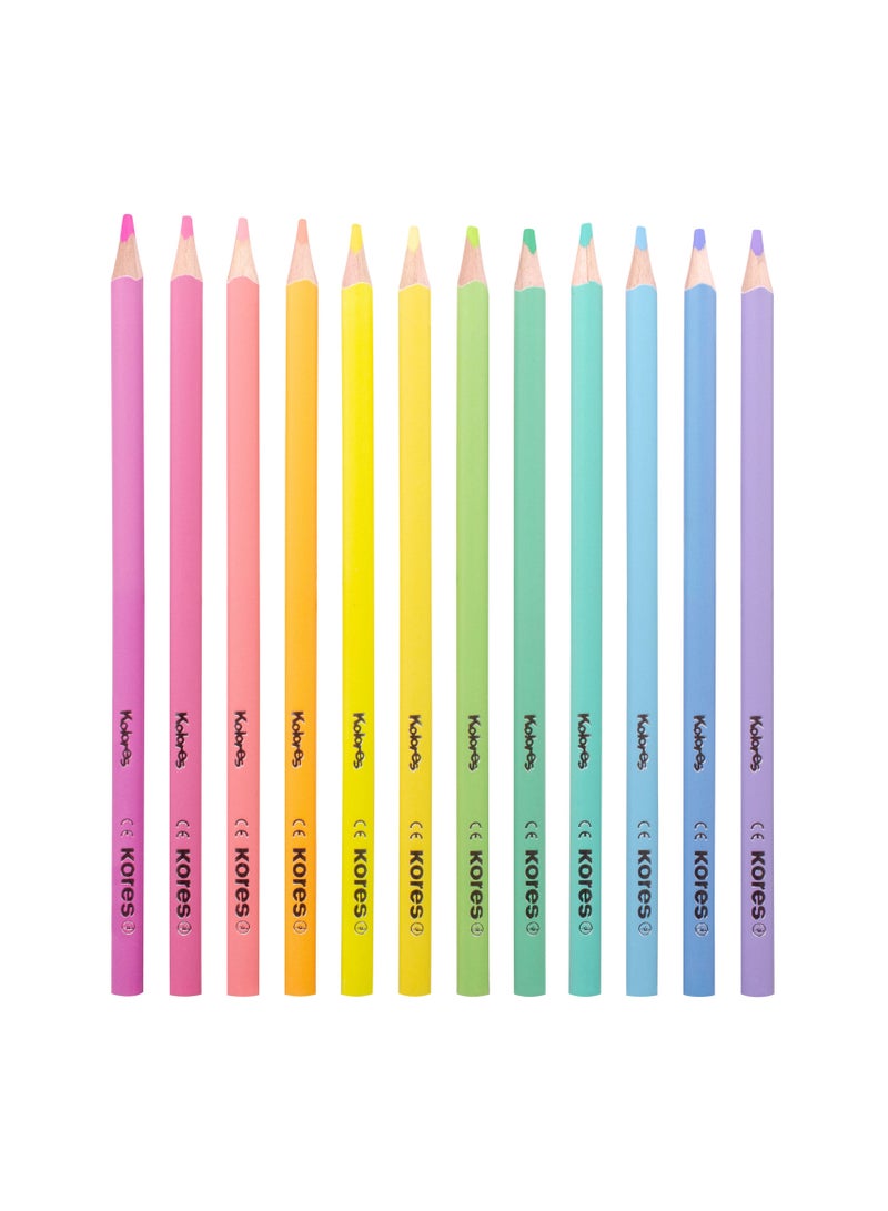 Kores Set of 12  Pastel Shades  Coloured Pencils - Image 2