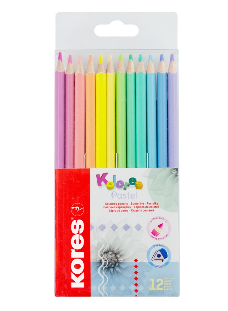 Kores Set of 12  Pastel Shades  Coloured Pencils - Image 1