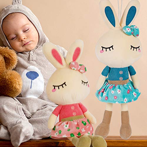 Cllayees Set of 2 Easter Bunny Plush for Kids, 18.3" Easter Stuffed Animal, Big Rabbit Toys Cute Birthday Gifts for Boy Girl, Pink & Blue - Image 4