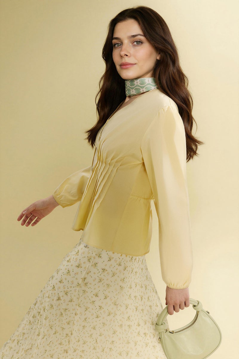 DeFacto Yellow Woman Regular Fit Poplin Long Sleeve Tunic Casual - Image 1