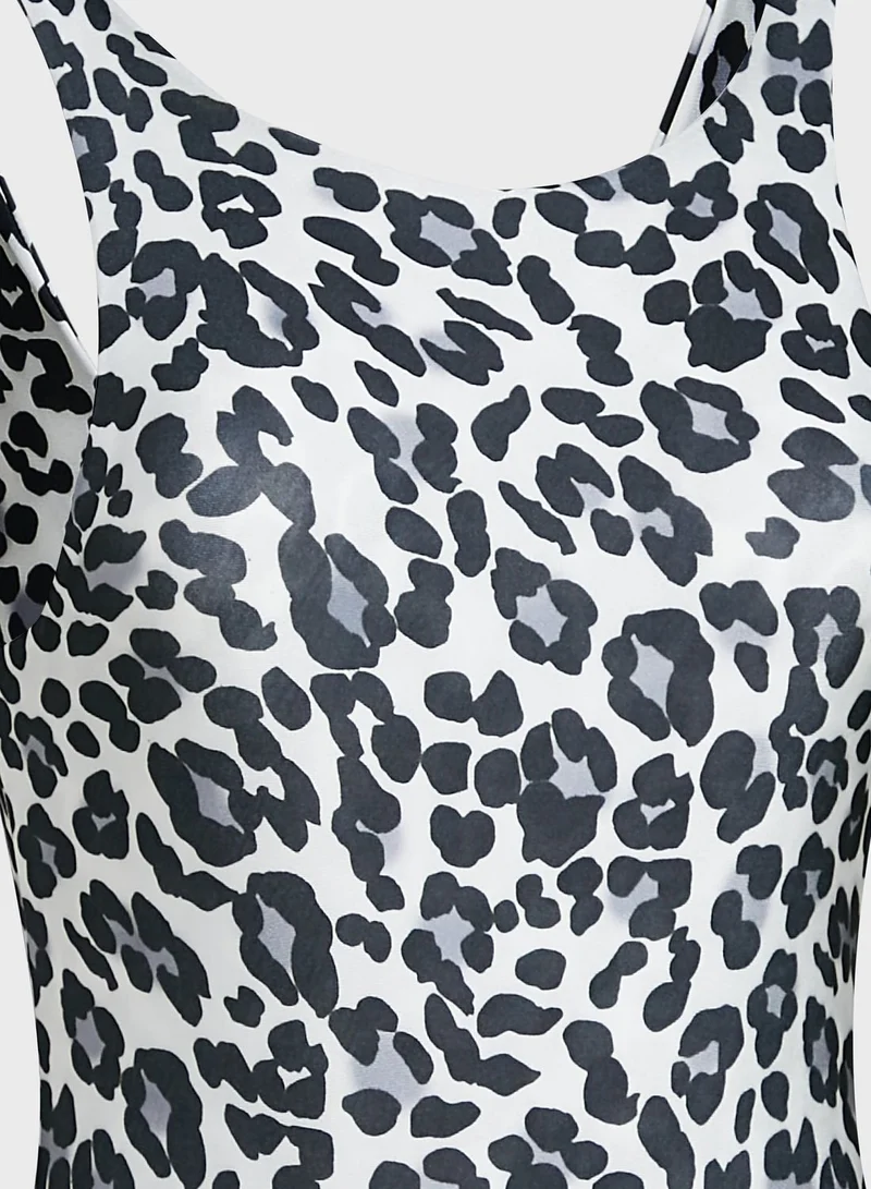 I Saw It First Petite Printed High Leg Swimsuit