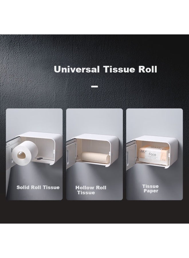 Ecoco Italian Cocoa Ecoco Cocoa Bathroom Storage Rack Toilet Paper Holder Punch-free Toilet Paper Towel Box Bathroom Hand Towel Box E1903 Gray - Image 2