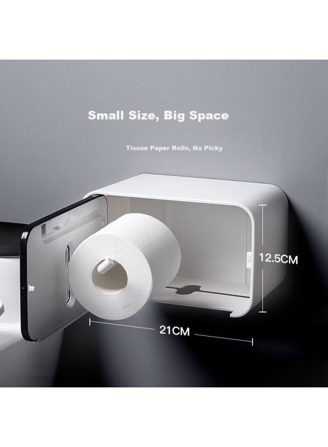 Ecoco Italian Cocoa Ecoco Cocoa Bathroom Storage Rack Toilet Paper Holder Punch-free Toilet Paper Towel Box Bathroom Hand Towel Box E1903 Gray - Image 1