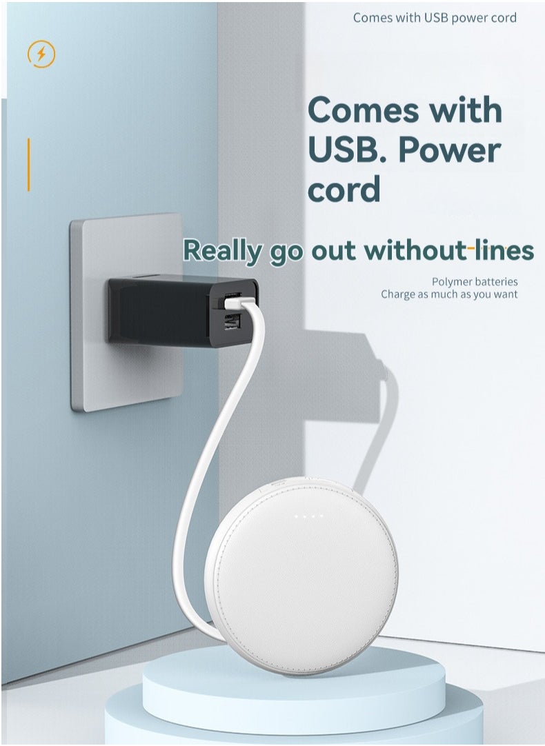 JEEJPV JEEJPV Power bank comes with cable 10000 mAh portable power bank Small Portable Charger white  - Image 4