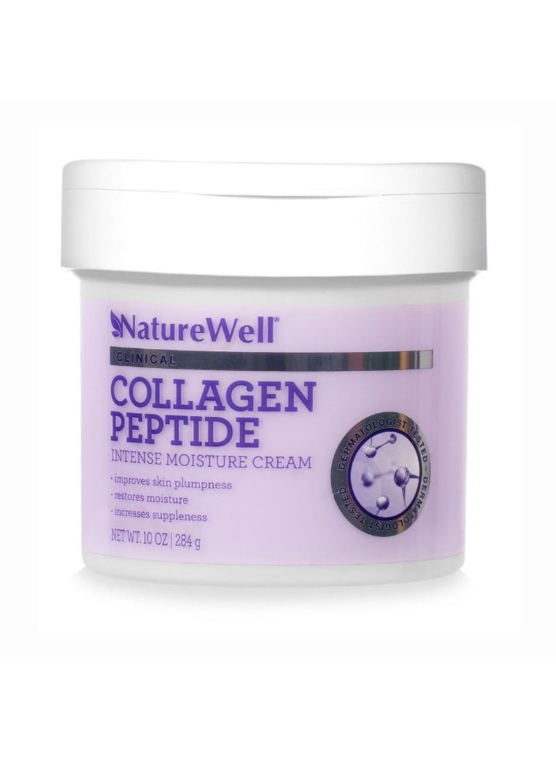 NATURE WELL Clinical Collagen Peptide Intense Moisture Cream for Face, Neck, & Body, Anti-Aging Cream that Hydrates, Plumps, Restores Moisture, and Increases Suppleness, 10 Oz - Image 1