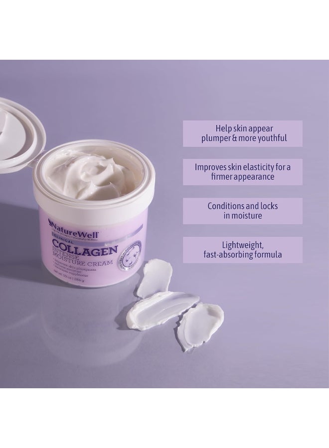 NATURE WELL Clinical Collagen Peptide Intense Moisture Cream for Face, Neck, & Body, Anti-Aging Cream that Hydrates, Plumps, Restores Moisture, and Increases Suppleness, 10 Oz - Image 2