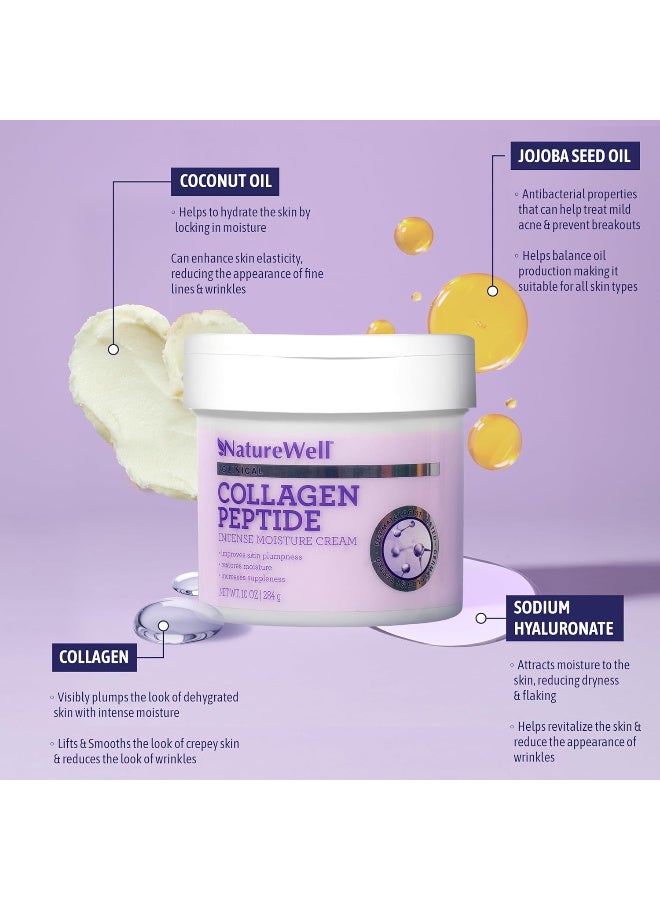 NATURE WELL Clinical Collagen Peptide Intense Moisture Cream for Face, Neck, & Body, Anti-Aging Cream that Hydrates, Plumps, Restores Moisture, and Increases Suppleness, 10 Oz - Image 3