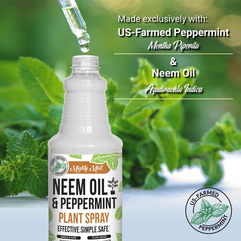 Mighty Mint Neem Oil & Peppermint Plant Nutrient Spray â€“ Natural Leaf Shine for Indoor & Outdoor Use â€“ Plant-Based Formula for Stronger, Healthy Plants - 16 oz - Image 4