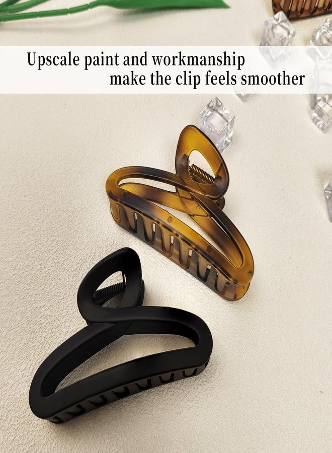 Nalodu Large Hair Claw Clips, 4.3 Inch Non-Slip Big Unbreakable Hair Clip Matte Hair Claws for Women Long Thick Curly Hair, 2 Pack - Image 5