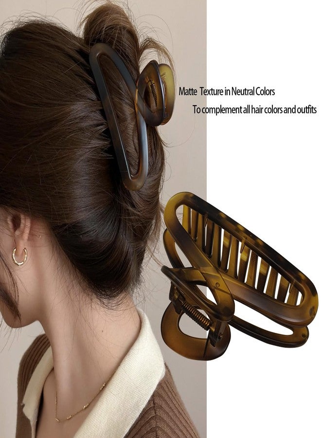 Nalodu Large Hair Claw Clips, 4.3 Inch Non-Slip Big Unbreakable Hair Clip Matte Hair Claws for Women Long Thick Curly Hair, 2 Pack - Image 4