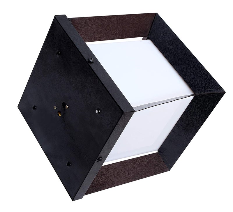 kinis Modern Shape Pole Lamp/Gate Light/Outdoor Lamp/Outdoor Light/Pillar Light for Outdoor Home, Cube Shape, Black and Milky (Pack of 1, Without Bulb) - Image 3