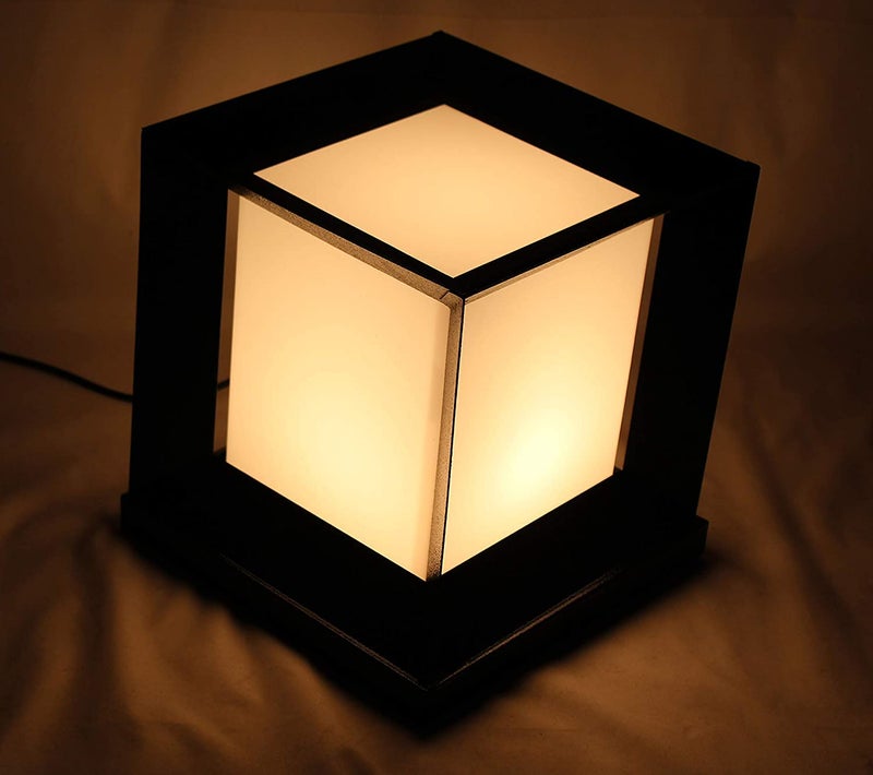 kinis Modern Shape Pole Lamp/Gate Light/Outdoor Lamp/Outdoor Light/Pillar Light for Outdoor Home, Cube Shape, Black and Milky (Pack of 1, Without Bulb) - Image 5