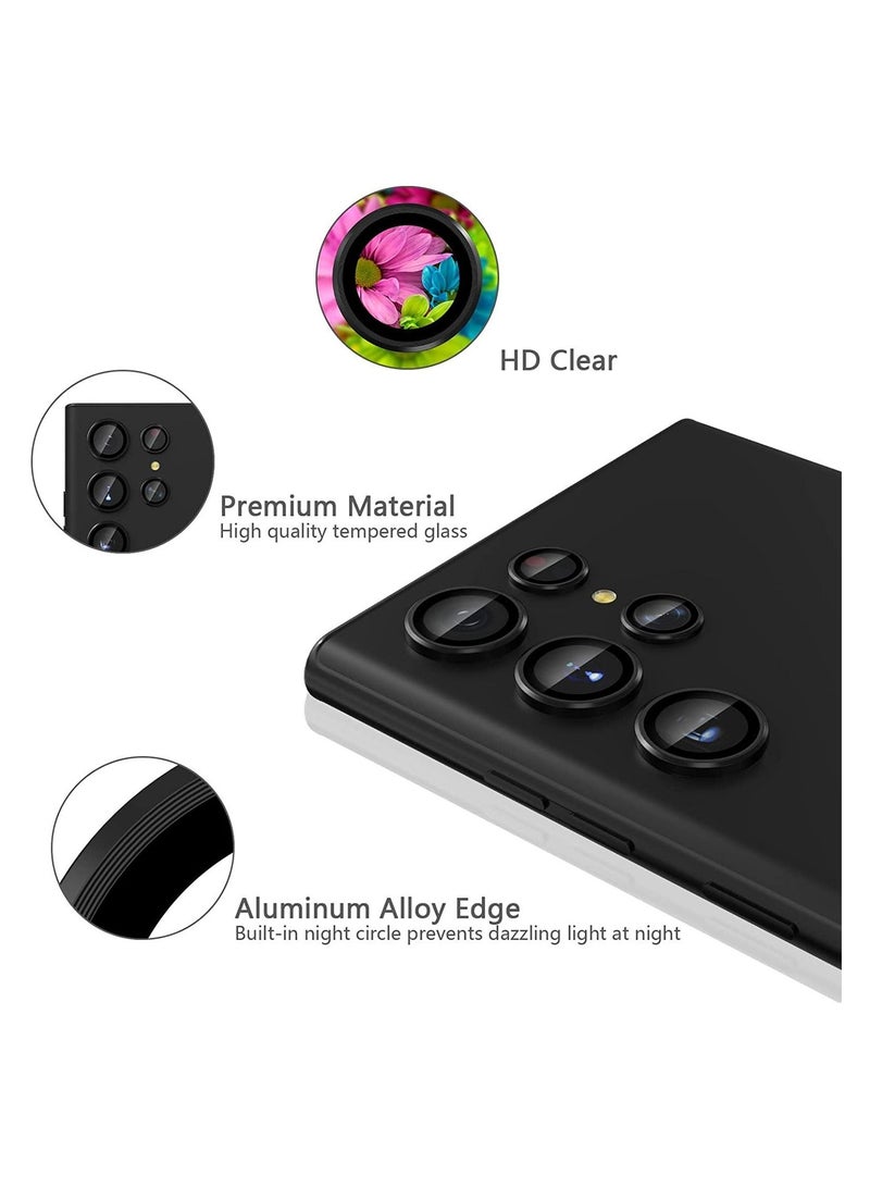 Rock Pow Camera Lens Screen Protector,Individual Metal Ring Rear Camera Lens Protector,for Samsung Galaxy S22 Ultra (2022), Black - Image 2