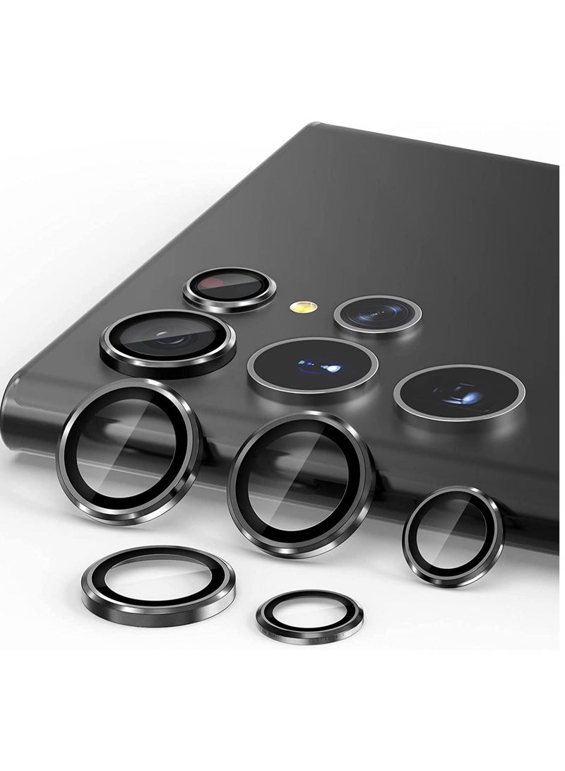 Rock Pow Camera Lens Screen Protector,Individual Metal Ring Rear Camera Lens Protector,for Samsung Galaxy S22 Ultra (2022), Black - Image 1