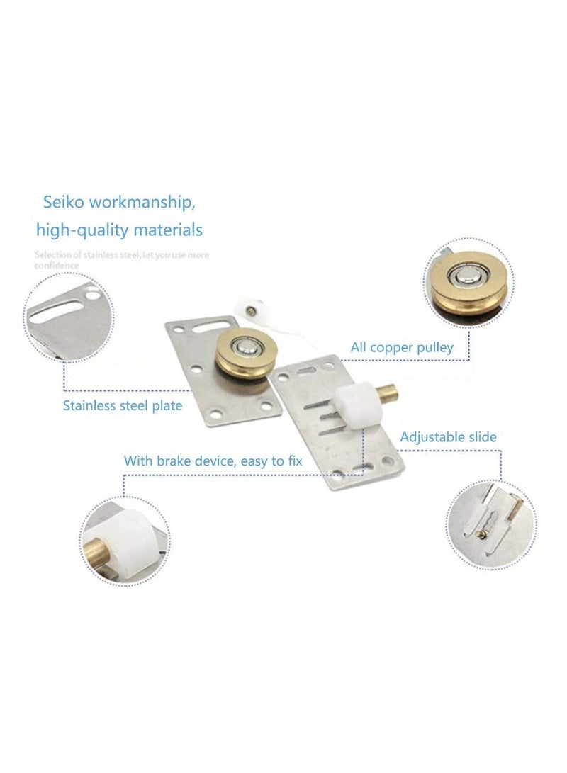Y&D 2Pcs Sliding Door Roller Mute Nylon Wheels Gear Track Kits 30mm Furniture Wheels Fittings Heavy Duty Runner for Wardrobe Cabinet  - Image 5