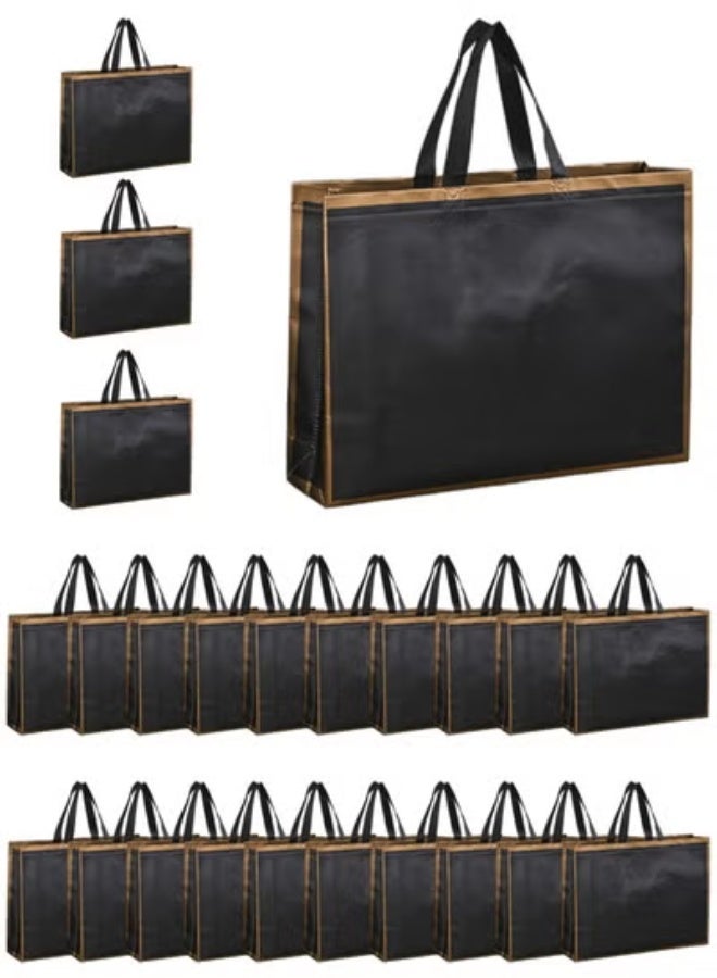 KLNAMAEAAN 24 PCS Non-Woven Foldable Shopping and Gift Bags - Moisture-Proof Color-Printed with Coated Finish (32x27x10 cm) - Image 1