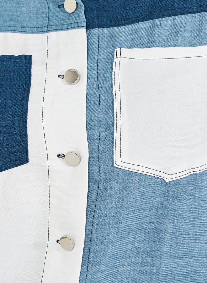 Styli Color Block Button Front Shirt  - Image 4