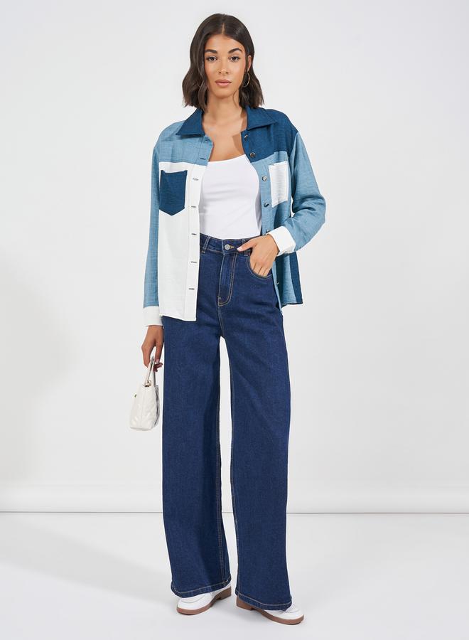 Styli Color Block Button Front Shirt  - Image 2