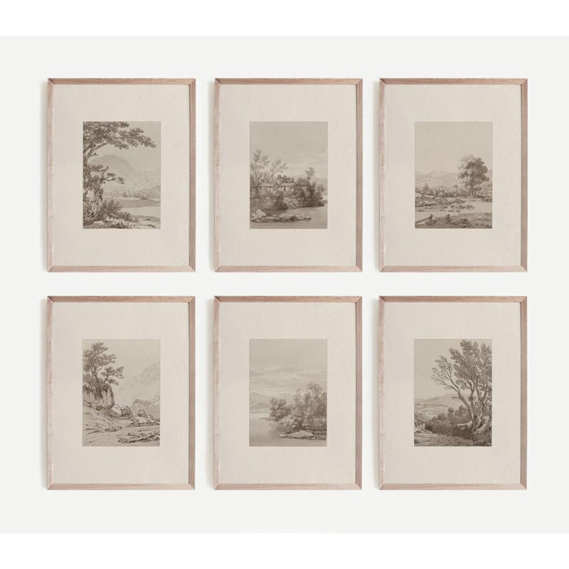 Joocrise Neutral Wall Art Decor Set of 6 Vintage Canvas Wall Art Rustic Farmhouse Wall Art Botanical Prints Country Pictures Neutral Vintage Artwork for Living Room Bedroom 12x16 Inch Unframed - Image 1
