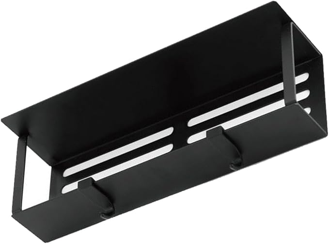 Magnetic Spice Rack With Hooks For Fridge Kitchen Storage Black 29 5x9 5x5cm - Image 1