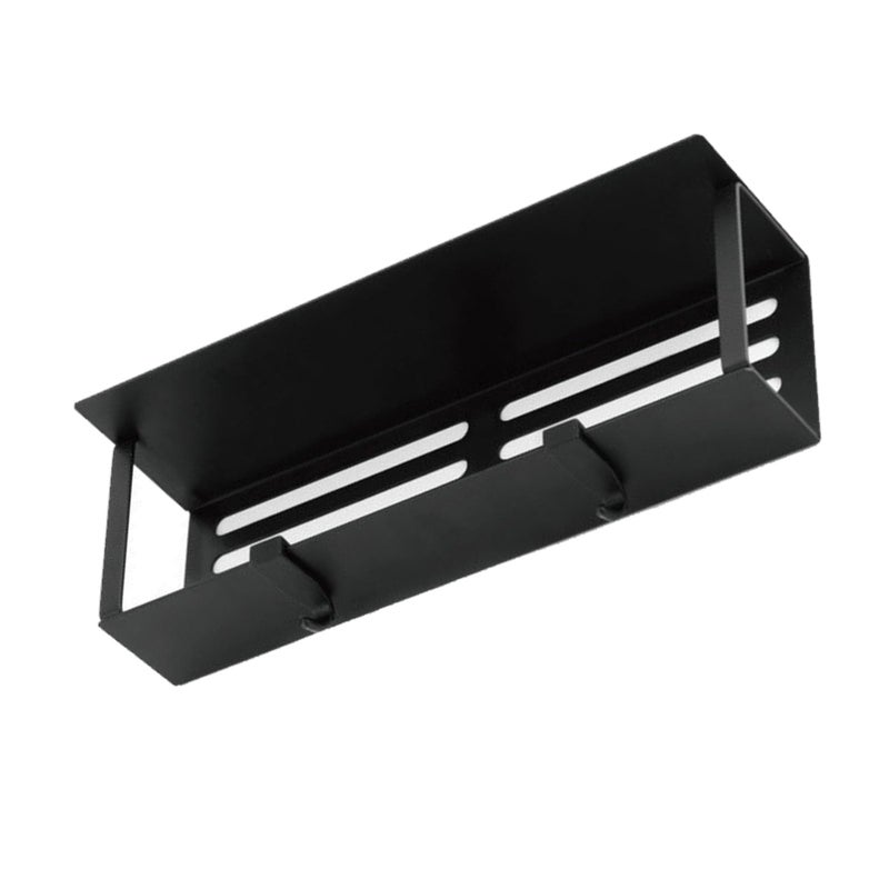 Magnetic Spice Rack With Hooks For Fridge Kitchen Storage Black 29 5x9 5x5cm - Image 2