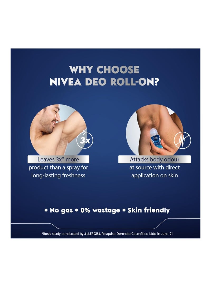 Nivea مزيل عرق نشط للرجال برائحة منعشة رول أون 50 مل عبوة من 2 - Image 4
