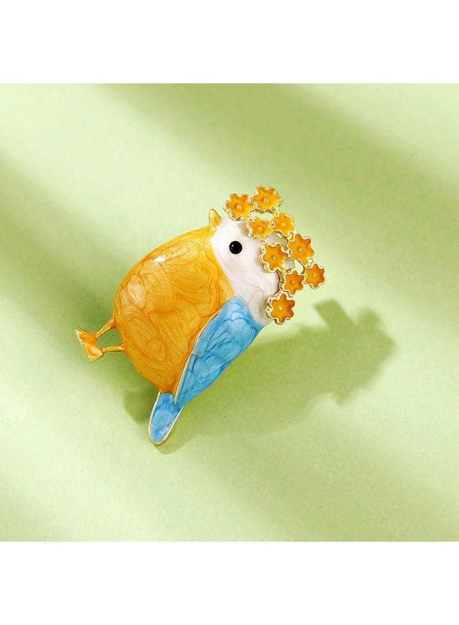 MXUHUI Animal Brooch Pins Set Women Vintage Crystal Enamel Pin Rhinestone Peacock Bee Fish Bird ladybird Cat Retro Insect Shape Pins Jewelry for Men Christmas Mother's Day Xmas Gift (Bird) - Image 4