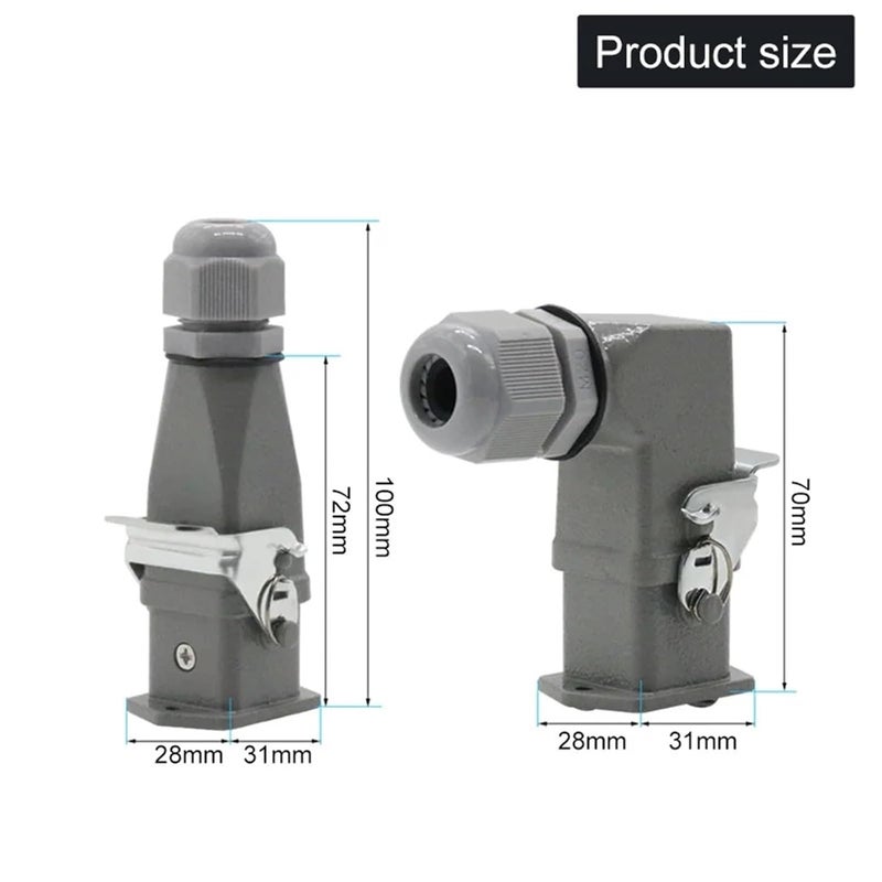 HDC-HA Rectangular Heavy Duty Connector 10A 16A 4 5 6 8 Pin Core Waterproof Industrial Socket(Blue) - Image 4