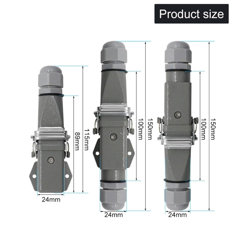 HDC-HA Rectangular Heavy Duty Connector 10A 16A 4 5 6 8 Pin Core Waterproof Industrial Socket(Blue) - Image 5