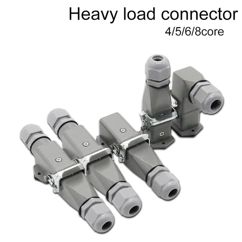 HDC-HA Rectangular Heavy Duty Connector 10A 16A 4 5 6 8 Pin Core Waterproof Industrial Socket(Blue) - Image 3