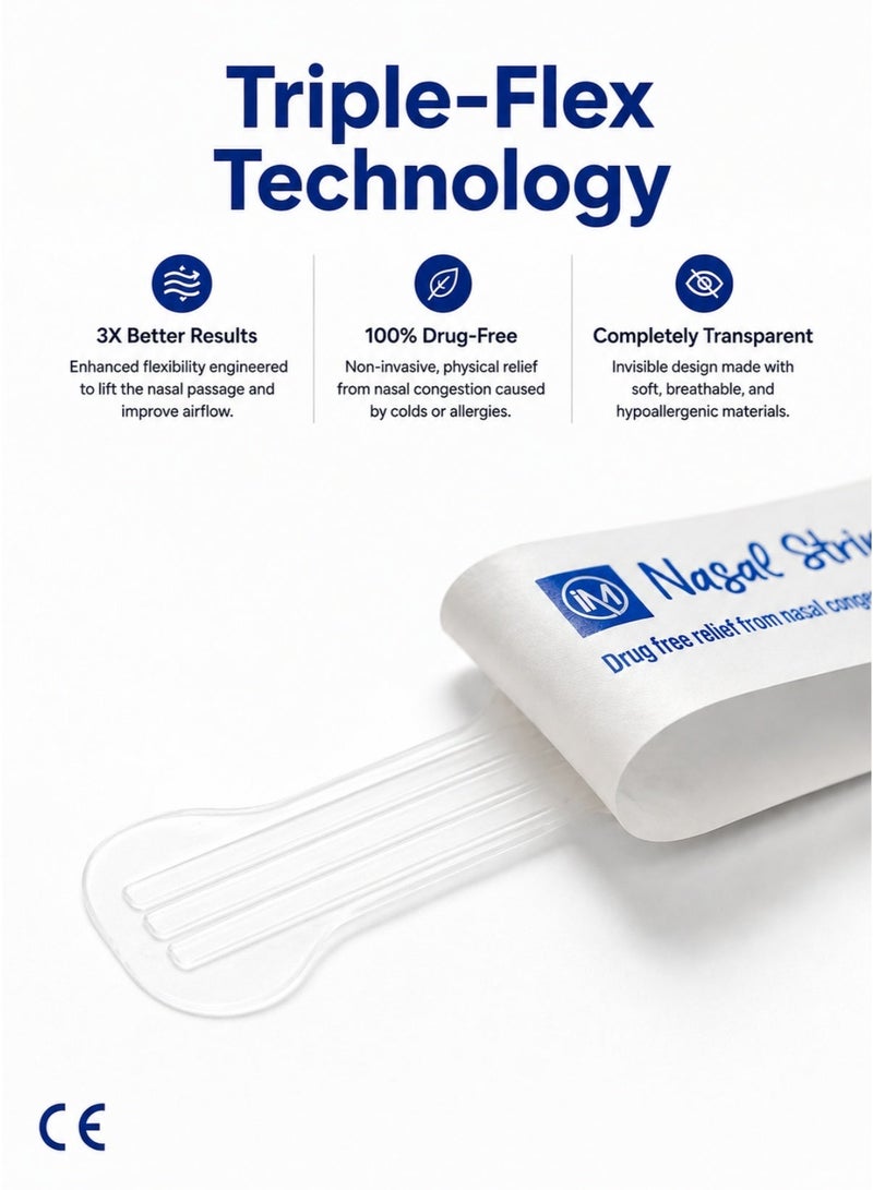 Impressmed Nasal Strips Clear Invisible For Snoring And Congestion Relief 10 Count - Image 3