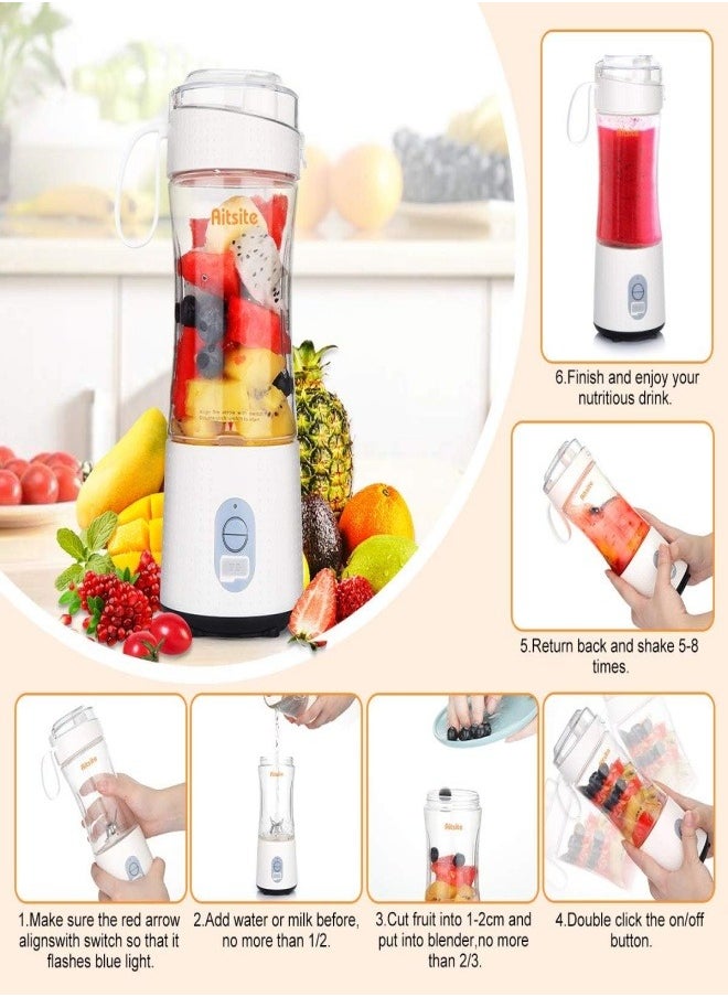 Generic - Portable Blender for Shakes and Smoothies: Personal Size Single Serve Travel Fruit Juicer Mixer Cup with Rechargeable USB Small Electric Individual Mini Blender for Juice Milk - Image 1
