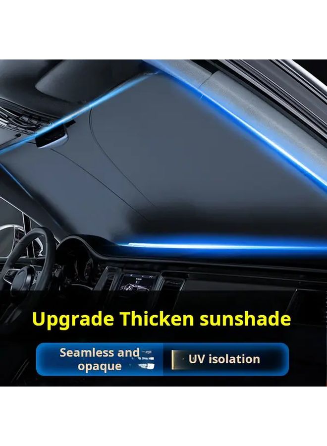 Black Small Portable Car Windshield Sunshade Thermal Front Window Interior Accessories Fits Most Vehicles - Image 3