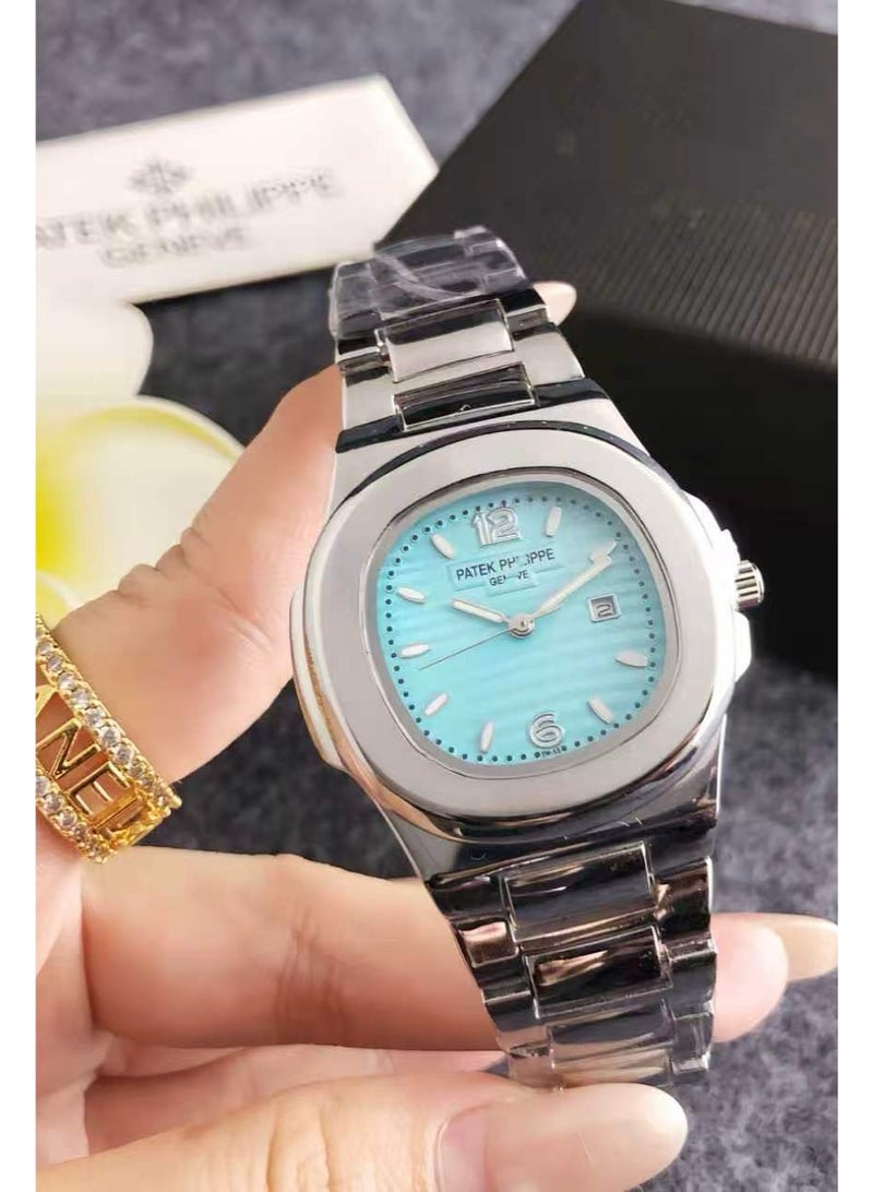 Gold Steel Watch Bracelet Luxury Stopwatch