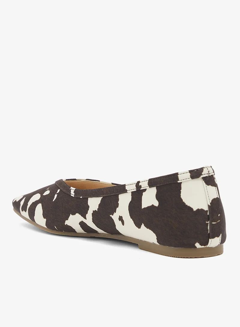 RAID  Cow Print Flat Ballerinas for Women | Best Price UAE