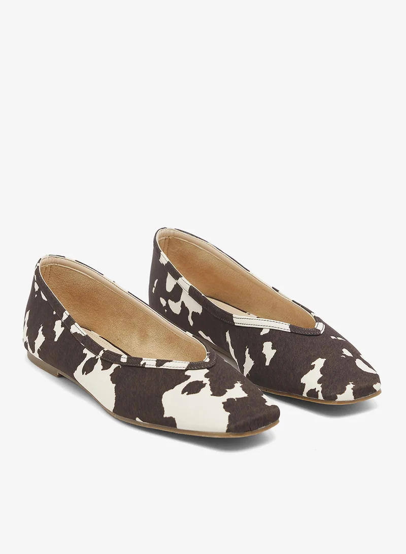 RAID  Cow Print Flat Ballerinas for Women | Best Price UAE