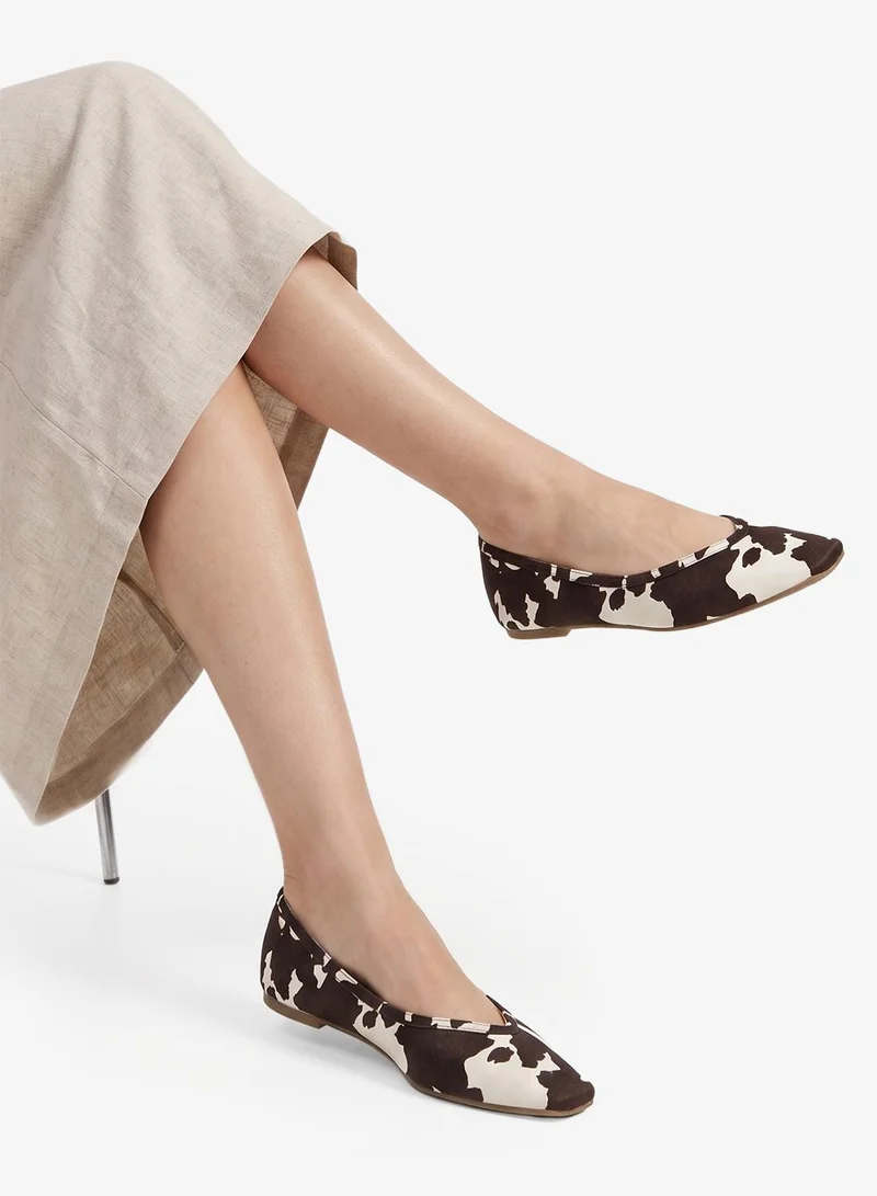 RAID  Cow Print Flat Ballerinas for Women | Best Price UAE