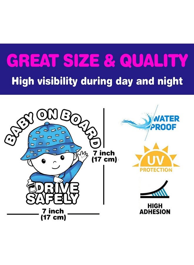 Canel 6 Pieces (2 Stickers Plus 4 Reflective Warning Open Door Sign), High Visibility, Baby in Car Sticker and Warning Open Door Sign, Baby on Board Sticker, Drive Safely Sticker - Image 3