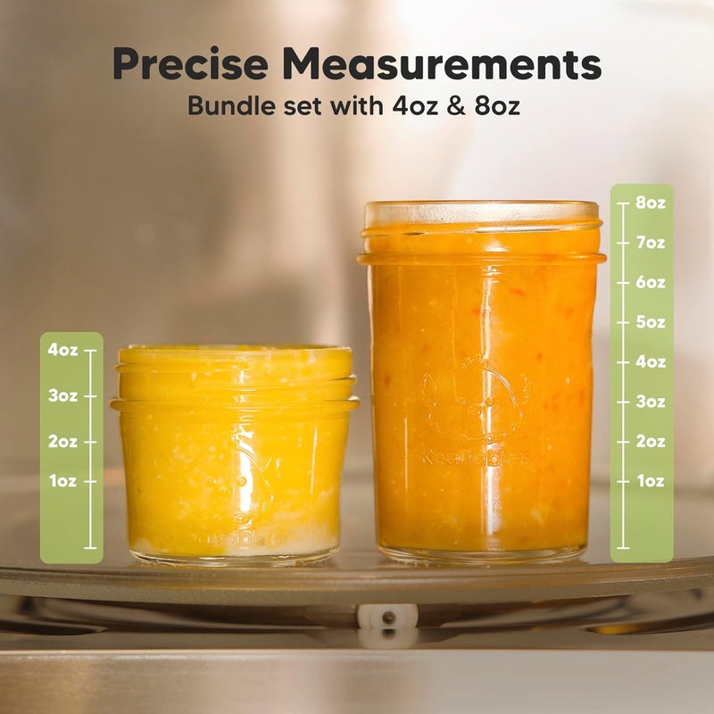 KeaBabies 8-Pack Glass Baby Food Containers with Lids - Image 3