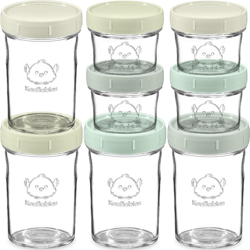 KeaBabies 8-Pack Glass Baby Food Containers with Lids - Image 1