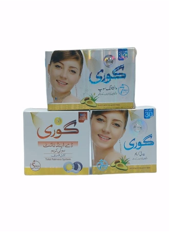 Generic Goure Night Cream + Day Cream + Soap Set  - Image 1