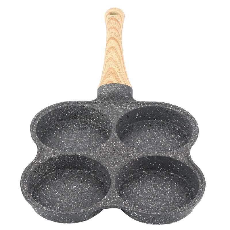 Omelet Pan 4-Hole Non-Stick Coating - Anti-Scald Ergonomic Handle Frying Pan for Home Breakfast Cooking - Image 5