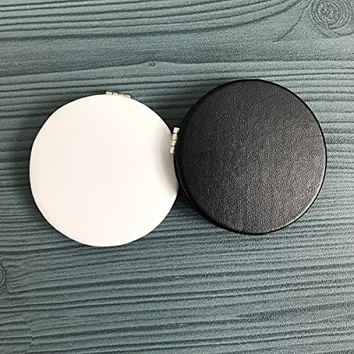 Zcooooool Makeup Mirror, 6.7 cm Round Folding Mirror, Professional Double-Sided Makeup Mirror (one Side Enlarged, The Other Side Normal) PU Surface Mirror - Image 4