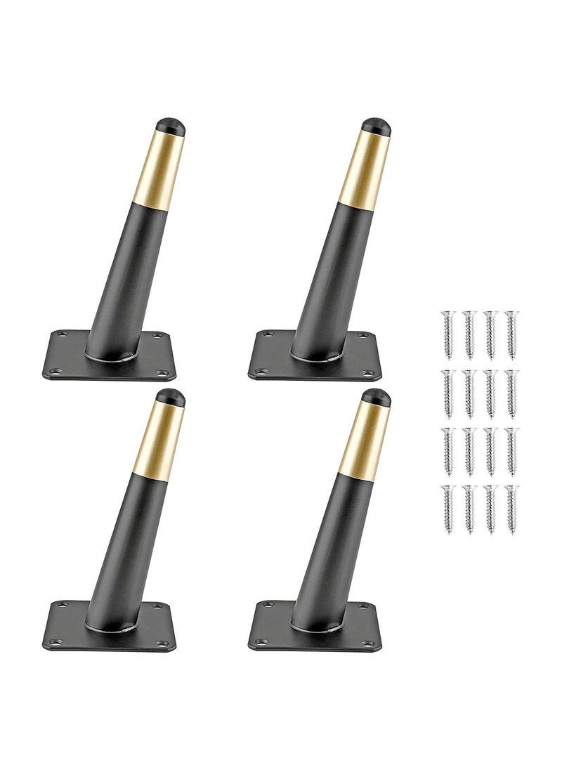 Generic Furniture legs, Metal coffee Table Legs Furniture Feet Iron Tv Cabinet Feet, Replacement Leg Golden Sofa Feet Heavy Duty Stainless Steel Gold Sofa Legs Cabinet Legs Can Bear 800kg 4 Pcs  - Image 1