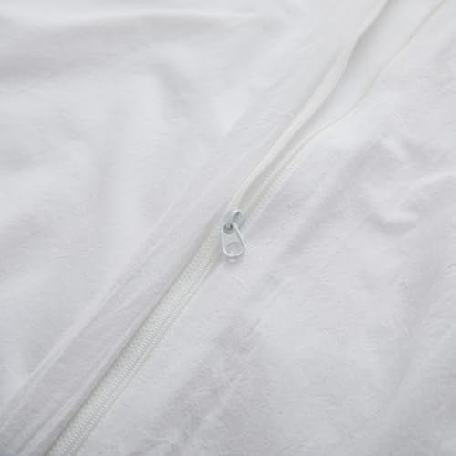 LOVQUE 100% Washed Cotton Duvet Cover Twin Size, Linen-Like Textured White Fade-Resistant Natural Bedding Set (No Comforter), 68x90 Inches - Image 5
