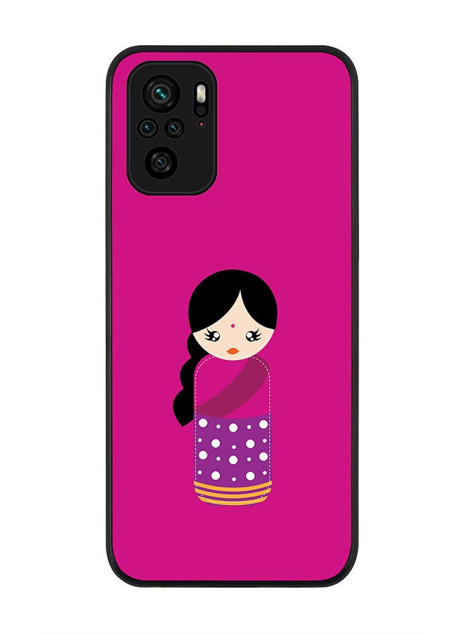 Stylizedd Rugged Black edge case for Redmi Note 10S/Redmi Note 10 4G Slim fit Soft Case Flexible Rubber Edges Anti Drop TPU Gel Thin Cover - Indian Doll - Image 1