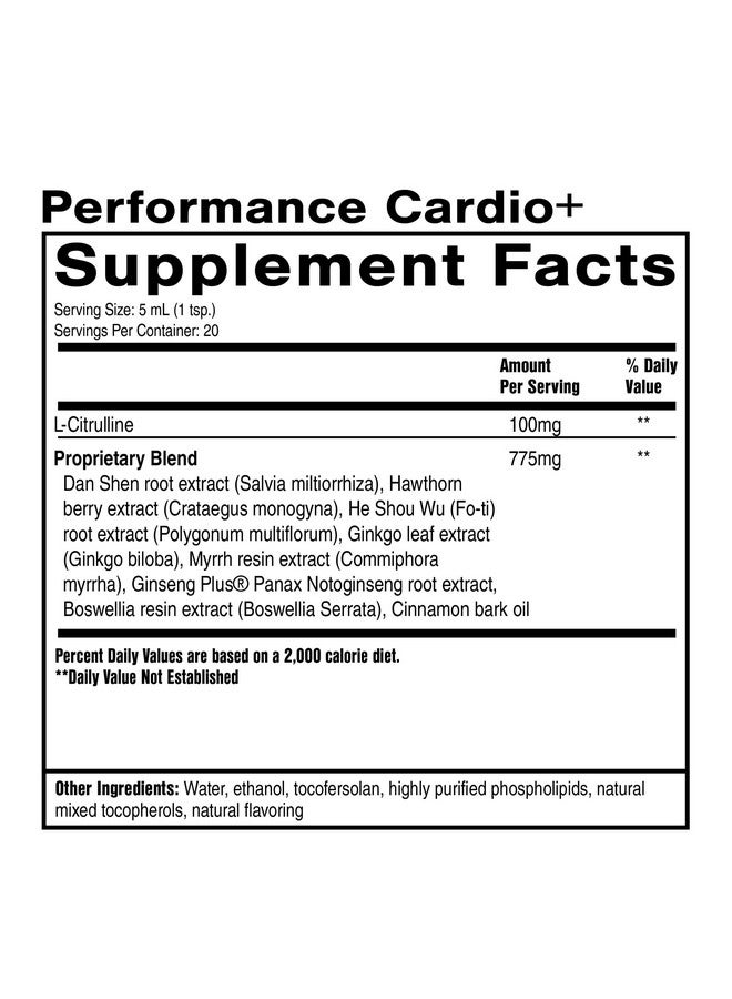 Quicksilver Scientific كويك سيلفر ساينتيفيك أداء كارديو+ - مكمل عشبي لدعم الدورة الدموية وصحة الدماغ - مكمل قلبي وعائي مع توت الزعرور + هي شو وو + مستخلص الجينسنغ (3.38 أونصة)  - Image 2